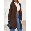 imagePRETTYGARDEN Womens Long Oversized Cardigans 2026 Fall Trendy Long Sleeve Open Front Chunky Sweater Knit Winter ClothingBrown