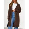 imagePRETTYGARDEN Womens Long Oversized Cardigans 2026 Fall Trendy Long Sleeve Open Front Chunky Sweater Knit Winter ClothingBrown