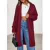 imagePRETTYGARDEN Womens Long Oversized Cardigans 2026 Fall Trendy Long Sleeve Open Front Chunky Sweater Knit Winter ClothingBurgundy