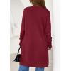 imagePRETTYGARDEN Womens Long Oversized Cardigans 2026 Fall Trendy Long Sleeve Open Front Chunky Sweater Knit Winter ClothingBurgundy