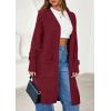 imagePRETTYGARDEN Womens Long Oversized Cardigans 2026 Fall Trendy Long Sleeve Open Front Chunky Sweater Knit Winter ClothingBurgundy