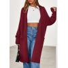 imagePRETTYGARDEN Womens Long Oversized Cardigans 2026 Fall Trendy Long Sleeve Open Front Chunky Sweater Knit Winter ClothingBurgundy