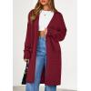 imagePRETTYGARDEN Womens Long Oversized Cardigans 2026 Fall Trendy Long Sleeve Open Front Chunky Sweater Knit Winter ClothingBurgundy