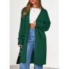 imagePRETTYGARDEN Womens Long Oversized Cardigans 2026 Fall Trendy Long Sleeve Open Front Chunky Sweater Knit Winter ClothingGreen