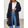 imagePRETTYGARDEN Womens Long Oversized Cardigans 2026 Fall Trendy Long Sleeve Open Front Chunky Sweater Knit Winter ClothingNavy