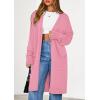 imagePRETTYGARDEN Womens Long Oversized Cardigans 2026 Fall Trendy Long Sleeve Open Front Chunky Sweater Knit Winter ClothingPink