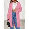 imagePRETTYGARDEN Womens Long Oversized Cardigans 2026 Fall Trendy Long Sleeve Open Front Chunky Sweater Knit Winter ClothingPink