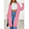 imagePRETTYGARDEN Womens Long Oversized Cardigans 2026 Fall Trendy Long Sleeve Open Front Chunky Sweater Knit Winter ClothingPink