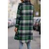 imagePRETTYGARDEN Womens Plaid Shacket Jacket Fall Fashion 2026 Long Sleeve Button Up Flannel Shirt Winter Clothing Woolen CoatsDark Green