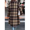 imagePRETTYGARDEN Womens Plaid Shacket Jacket Fall Fashion 2026 Long Sleeve Button Up Flannel Shirt Winter Clothing Woolen CoatsNavy