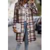 imagePRETTYGARDEN Womens Plaid Shacket Jacket Fall Fashion 2026 Long Sleeve Button Up Flannel Shirt Winter Clothing Woolen CoatsPink