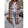 imagePRETTYGARDEN Womens Plaid Shacket Jacket Fall Fashion 2026 Long Sleeve Button Up Flannel Shirt Winter Clothing Woolen CoatsPink