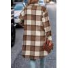 imagePRETTYGARDEN Womens Plaid Shacket Jacket Fall Fashion 2026 Long Sleeve Button Up Flannel Shirt Winter Clothing Woolen CoatsPlaid Brown