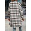 imagePRETTYGARDEN Womens Plaid Shacket Jacket Fall Fashion 2026 Long Sleeve Button Up Flannel Shirt Winter Clothing Woolen CoatsPlaid Grey