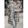 imagePRETTYGARDEN Womens Plaid Shacket Jacket Fall Fashion 2026 Long Sleeve Button Up Flannel Shirt Winter Clothing Woolen CoatsPlaid Grey