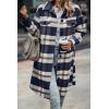 imagePRETTYGARDEN Womens Plaid Shacket Jacket Fall Fashion 2026 Long Sleeve Button Up Flannel Shirt Winter Clothing Woolen CoatsPlaid Navy