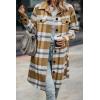 imagePRETTYGARDEN Womens Plaid Shacket Jacket Fall Fashion 2026 Long Sleeve Button Up Flannel Shirt Winter Clothing Woolen CoatsPlaid Yellow