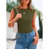 imagePRETTYGARDEN Womens Ribbed Tank Tops 2026 Summer Cap Sleeve Slim Fitted Knit Basic Casual Tee Shirts Trendy Fashion ClothesArmy Green