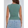 imagePRETTYGARDEN Womens Ribbed Tank Tops 2026 Summer Cap Sleeve Slim Fitted Knit Basic Casual Tee Shirts Trendy Fashion ClothesBean Green
