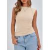 imagePRETTYGARDEN Womens Ribbed Tank Tops 2026 Summer Cap Sleeve Slim Fitted Knit Basic Casual Tee Shirts Trendy Fashion ClothesBeige