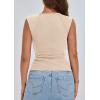 imagePRETTYGARDEN Womens Ribbed Tank Tops 2026 Summer Cap Sleeve Slim Fitted Knit Basic Casual Tee Shirts Trendy Fashion ClothesBeige