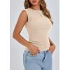 imagePRETTYGARDEN Womens Ribbed Tank Tops 2026 Summer Cap Sleeve Slim Fitted Knit Basic Casual Tee Shirts Trendy Fashion ClothesBeige