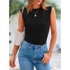 imagePRETTYGARDEN Womens Ribbed Tank Tops 2026 Summer Cap Sleeve Slim Fitted Knit Basic Casual Tee Shirts Trendy Fashion ClothesBlack