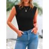 imagePRETTYGARDEN Womens Ribbed Tank Tops 2026 Summer Cap Sleeve Slim Fitted Knit Basic Casual Tee Shirts Trendy Fashion ClothesBlack