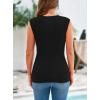 imagePRETTYGARDEN Womens Ribbed Tank Tops 2026 Summer Cap Sleeve Slim Fitted Knit Basic Casual Tee Shirts Trendy Fashion ClothesBlack
