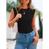 imagePRETTYGARDEN Womens Ribbed Tank Tops 2026 Summer Cap Sleeve Slim Fitted Knit Basic Casual Tee Shirts Trendy Fashion ClothesBlack