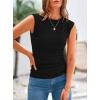 imagePRETTYGARDEN Womens Ribbed Tank Tops 2026 Summer Cap Sleeve Slim Fitted Knit Basic Casual Tee Shirts Trendy Fashion ClothesBlack