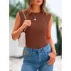 imagePRETTYGARDEN Womens Ribbed Tank Tops 2026 Summer Cap Sleeve Slim Fitted Knit Basic Casual Tee Shirts Trendy Fashion ClothesBrown