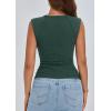 imagePRETTYGARDEN Womens Ribbed Tank Tops 2026 Summer Cap Sleeve Slim Fitted Knit Basic Casual Tee Shirts Trendy Fashion ClothesDark Green