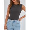 imagePRETTYGARDEN Womens Ribbed Tank Tops 2026 Summer Cap Sleeve Slim Fitted Knit Basic Casual Tee Shirts Trendy Fashion ClothesDark Grey