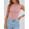 imagePRETTYGARDEN Womens Ribbed Tank Tops 2026 Summer Cap Sleeve Slim Fitted Knit Basic Casual Tee Shirts Trendy Fashion ClothesDusty Pink