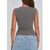 imagePRETTYGARDEN Womens Ribbed Tank Tops 2026 Summer Cap Sleeve Slim Fitted Knit Basic Casual Tee Shirts Trendy Fashion ClothesGrey