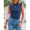 imagePRETTYGARDEN Womens Ribbed Tank Tops 2026 Summer Cap Sleeve Slim Fitted Knit Basic Casual Tee Shirts Trendy Fashion ClothesGrey Blue