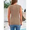 imagePRETTYGARDEN Womens Ribbed Tank Tops 2026 Summer Cap Sleeve Slim Fitted Knit Basic Casual Tee Shirts Trendy Fashion ClothesKhaki