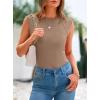 imagePRETTYGARDEN Womens Ribbed Tank Tops 2026 Summer Cap Sleeve Slim Fitted Knit Basic Casual Tee Shirts Trendy Fashion ClothesKhaki