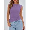 imagePRETTYGARDEN Womens Ribbed Tank Tops 2026 Summer Cap Sleeve Slim Fitted Knit Basic Casual Tee Shirts Trendy Fashion ClothesLight Purple