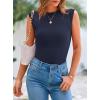 imagePRETTYGARDEN Womens Ribbed Tank Tops 2026 Summer Cap Sleeve Slim Fitted Knit Basic Casual Tee Shirts Trendy Fashion ClothesNavy