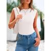 imagePRETTYGARDEN Womens Ribbed Tank Tops 2026 Summer Cap Sleeve Slim Fitted Knit Basic Casual Tee Shirts Trendy Fashion ClothesOffwhite