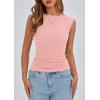 imagePRETTYGARDEN Womens Ribbed Tank Tops 2026 Summer Cap Sleeve Slim Fitted Knit Basic Casual Tee Shirts Trendy Fashion ClothesPink