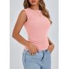 imagePRETTYGARDEN Womens Ribbed Tank Tops 2026 Summer Cap Sleeve Slim Fitted Knit Basic Casual Tee Shirts Trendy Fashion ClothesPink