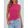 imagePRETTYGARDEN Womens Ribbed Tank Tops 2026 Summer Cap Sleeve Slim Fitted Knit Basic Casual Tee Shirts Trendy Fashion ClothesRose Red