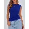 imagePRETTYGARDEN Womens Ribbed Tank Tops 2026 Summer Cap Sleeve Slim Fitted Knit Basic Casual Tee Shirts Trendy Fashion ClothesRoyal Blue
