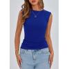 imagePRETTYGARDEN Womens Ribbed Tank Tops 2026 Summer Cap Sleeve Slim Fitted Knit Basic Casual Tee Shirts Trendy Fashion ClothesRoyal Blue