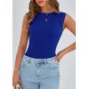 imagePRETTYGARDEN Womens Ribbed Tank Tops 2026 Summer Cap Sleeve Slim Fitted Knit Basic Casual Tee Shirts Trendy Fashion ClothesRoyal Blue