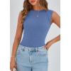 imagePRETTYGARDEN Womens Ribbed Tank Tops 2026 Summer Cap Sleeve Slim Fitted Knit Basic Casual Tee Shirts Trendy Fashion ClothesSky Blue