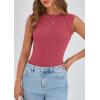 imagePRETTYGARDEN Womens Ribbed Tank Tops 2026 Summer Cap Sleeve Slim Fitted Knit Basic Casual Tee Shirts Trendy Fashion ClothesWatermelon Red